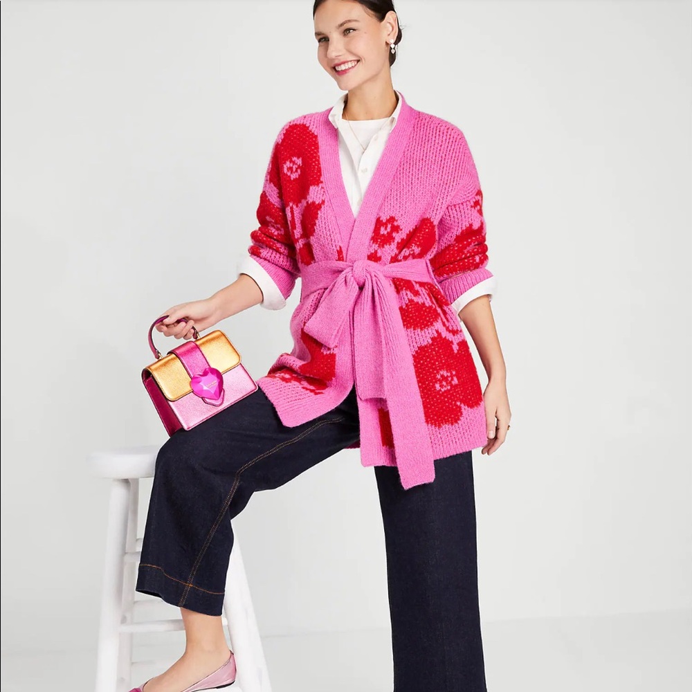 Kate Spade Rose Garden Intarsia Cardigan